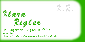klara rigler business card